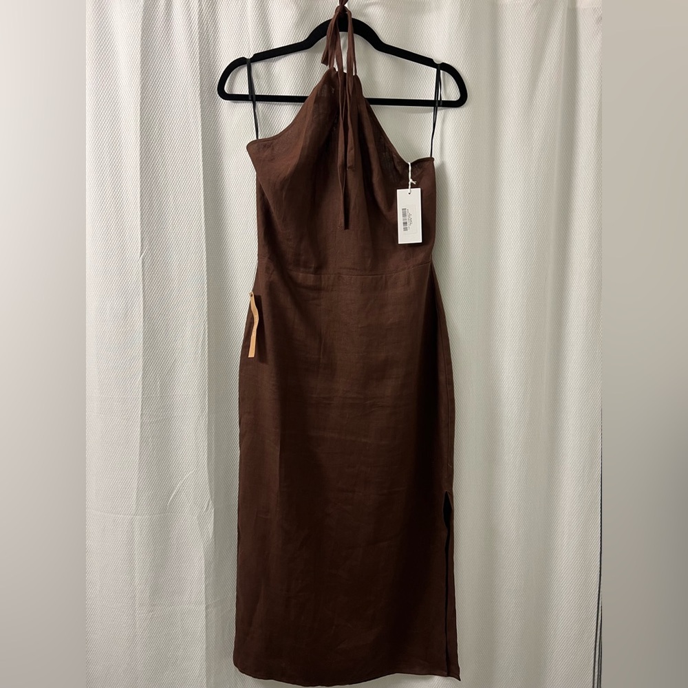 Reformation Santino Dress in Cafe, size 4 (NEW with tags)